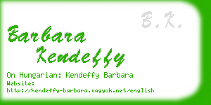 barbara kendeffy business card